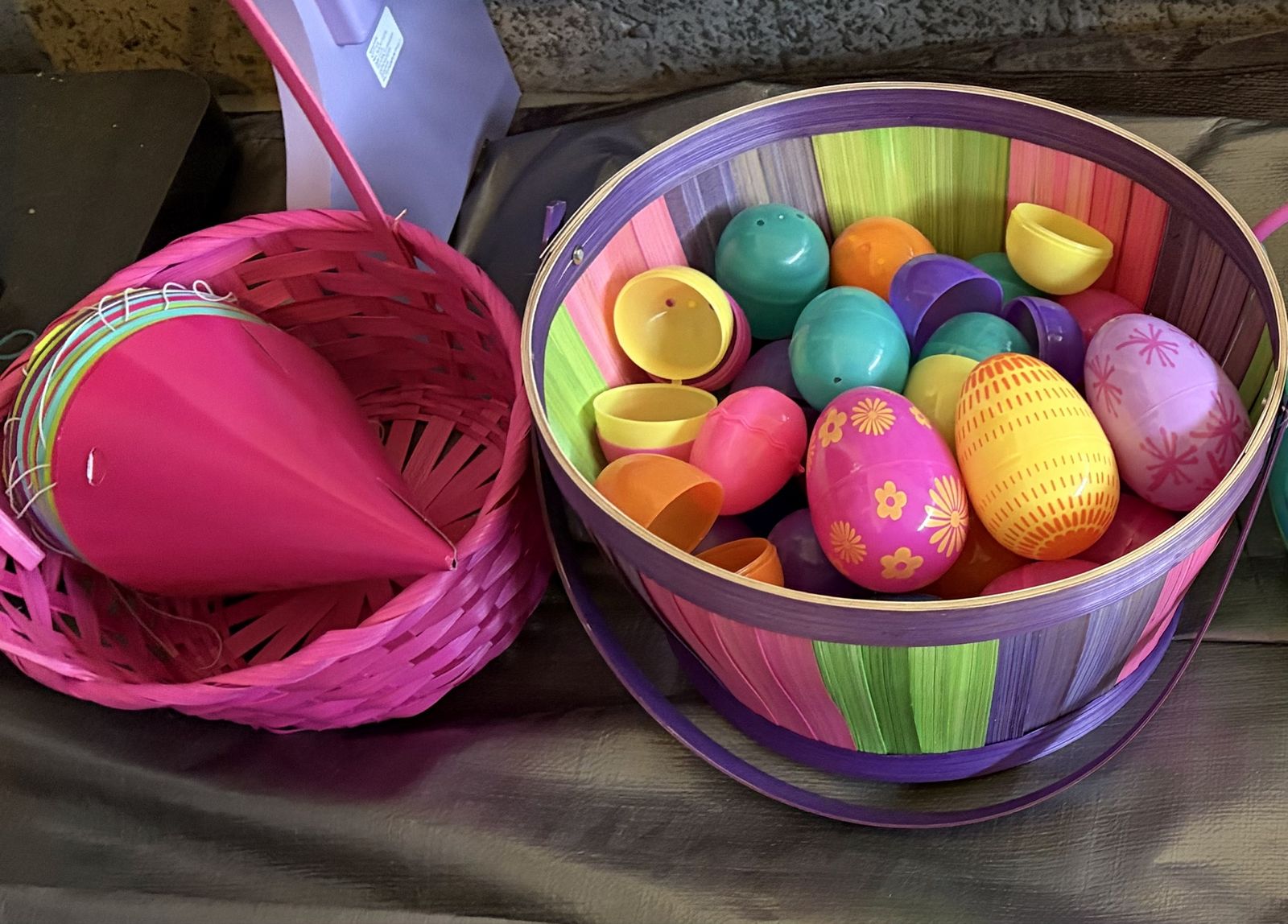 Easter Baskets and Plastic Eggs