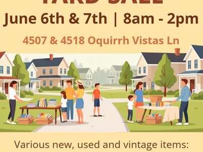 Yard Sale Sunday 6/7 8:00-2:00