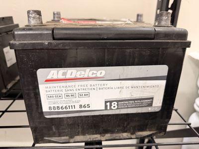Battery Group 86 ACDelco 86S Maintenance Free Car Battery - 580 CCA, 95 RC, 52 AH - Used Automotive Power