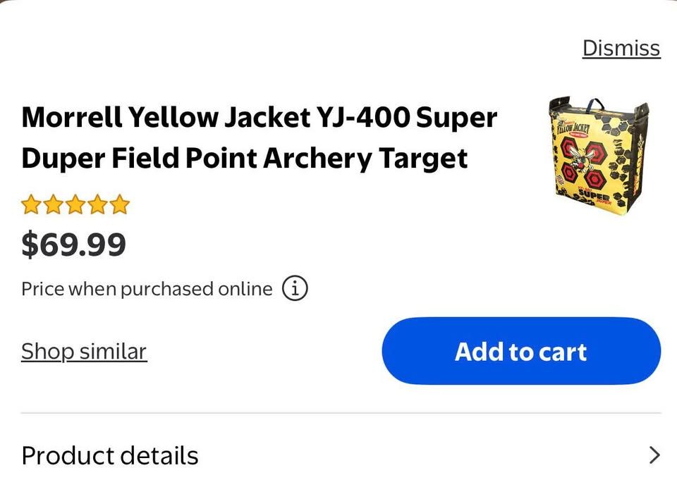 Morrell Yellow Jacket YJ-400 Super Duper Field Point Archery Target