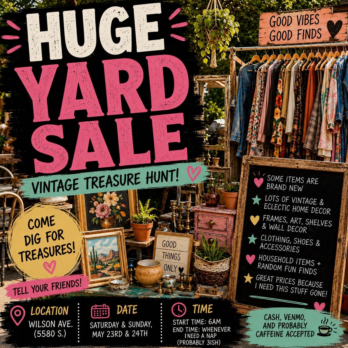 HUGE YARD SALE / VINTAGE TREASURE HUNT
