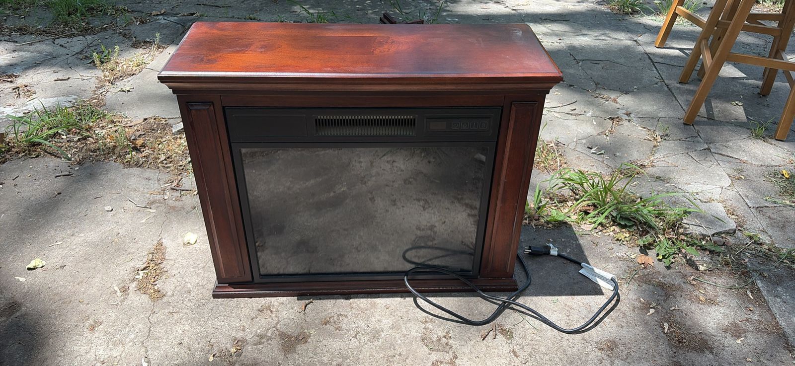 Electric Fireplace Mantel Dark Wood