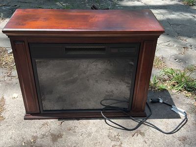 Electric Fireplace Mantel Dark Wood