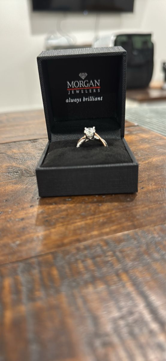White and Rose Gold Engagement Ring