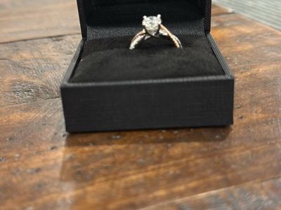 White and Rose Gold Engagement Ring