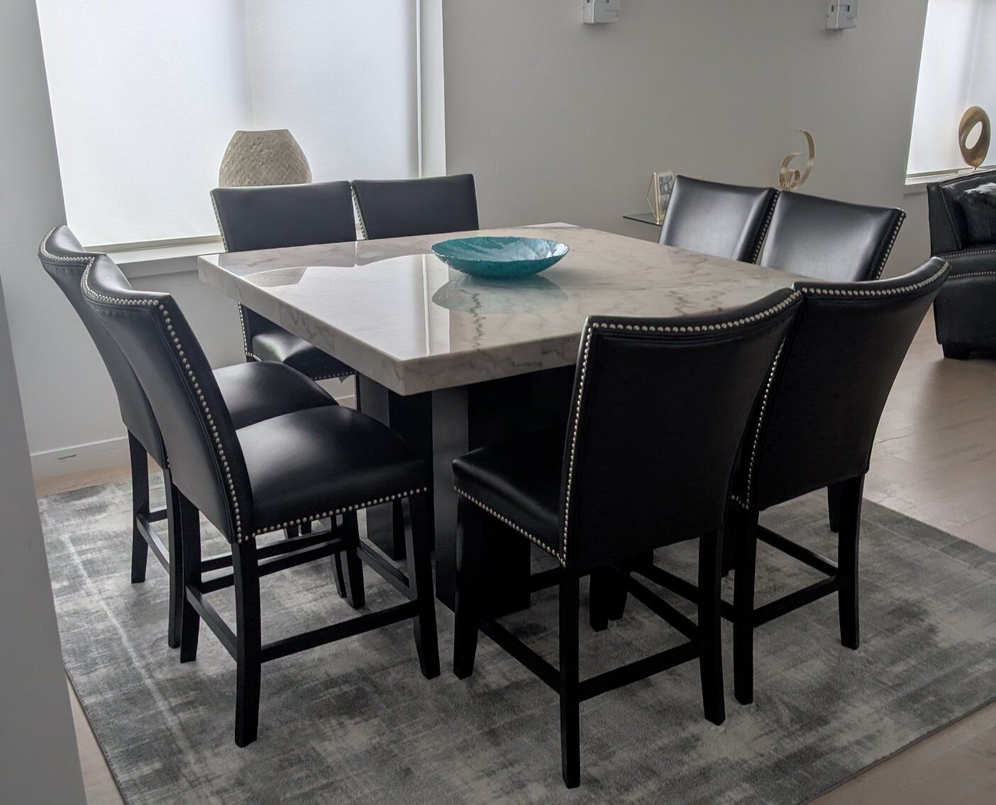 Camila Marble Top Square Dining Set