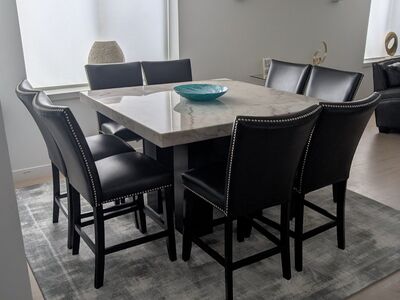 Camila Marble Top Square Dining Set