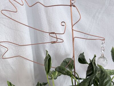 Mermaid Suncatcher Copper Crystal Houseplant Stake