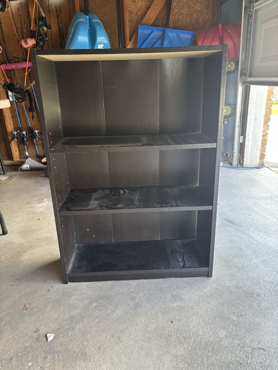 Dark Brown 3-Shelf Bookcase - 35" H x 20" D Storage Shelf