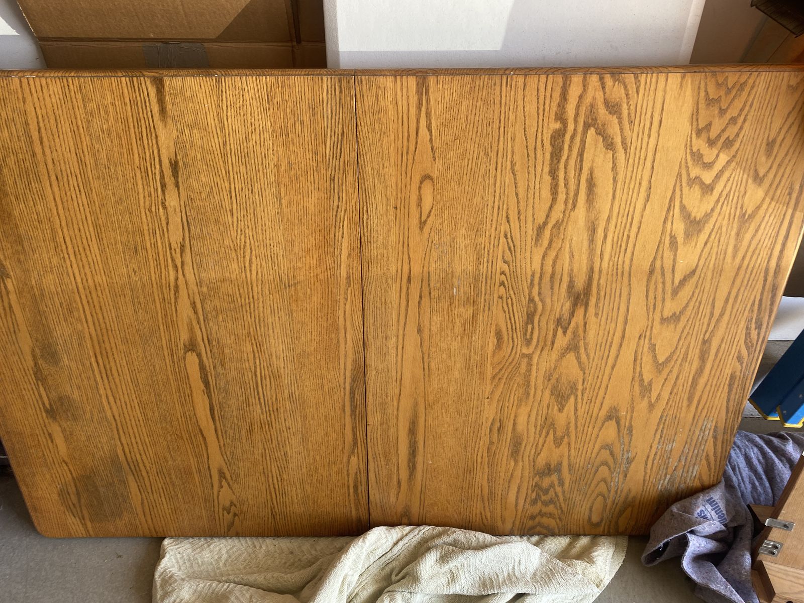 Solid Oak Dining Table Set with 2 Chairs & 2 Extension Leaves