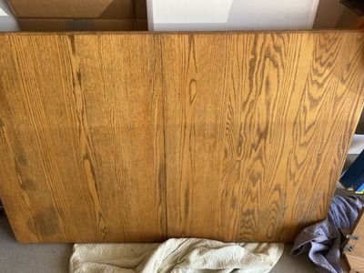 Solid Oak Dining Table Set with 2 Chairs & 2 Extension Leaves