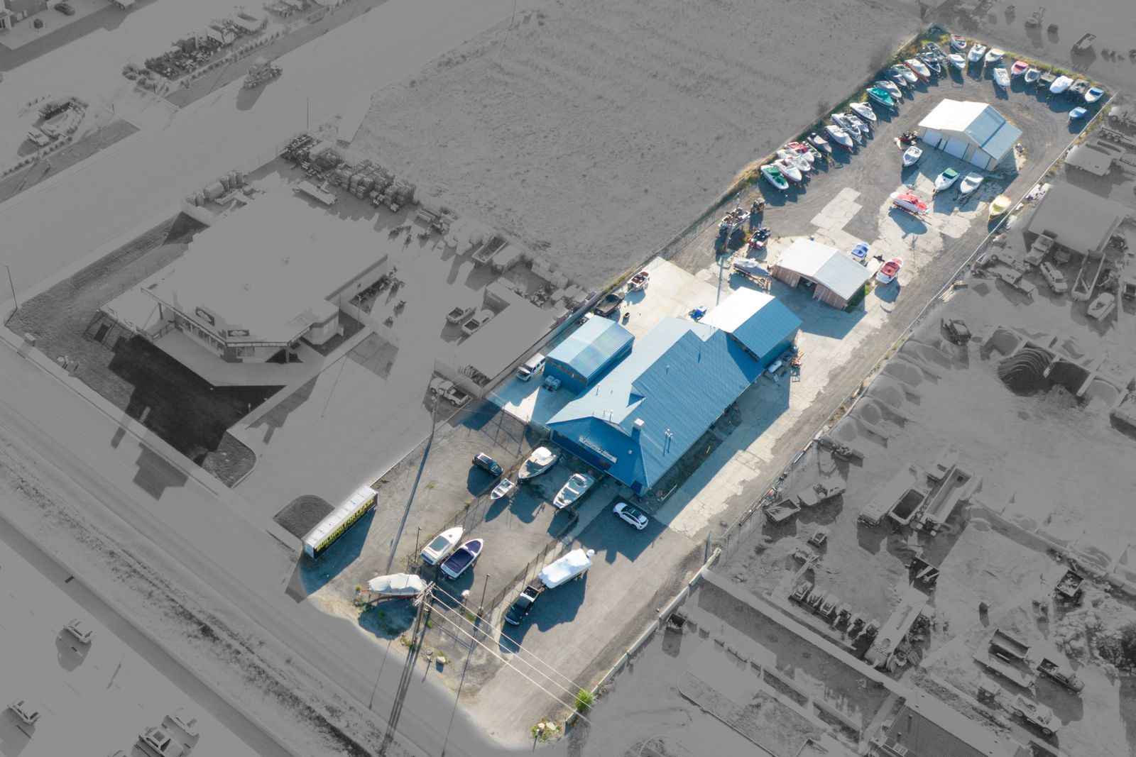 Freeway Flex Building with Land For Lease in Springville