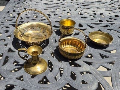 Brass Decorative Baskets, Bowls, Candle Holder