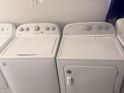 Whirlpool White Top Load Washer and Electric Dryer Set - Excellent Condition