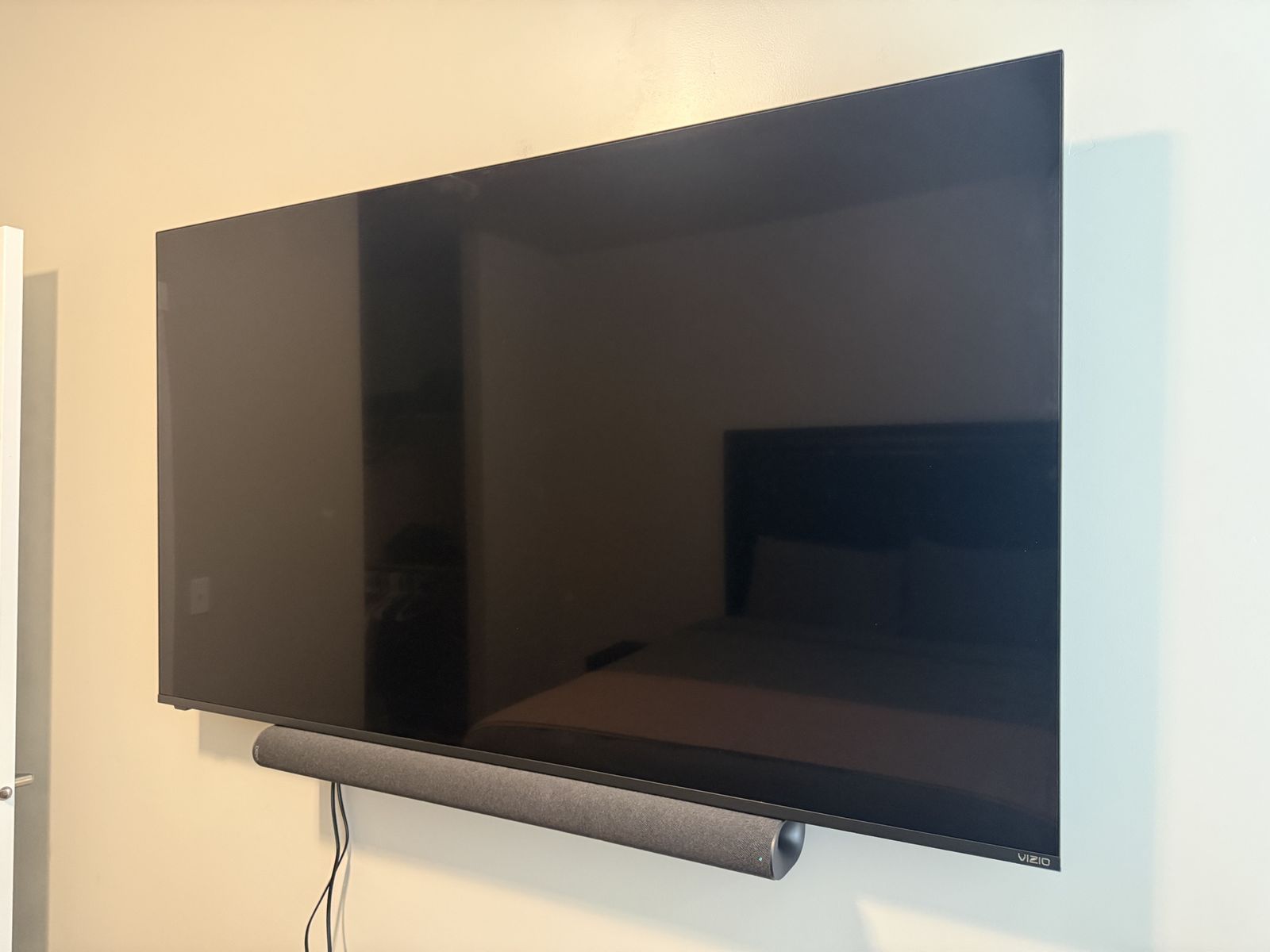Vizio 65” Smart LED TV with Soundbar Wall Mounted