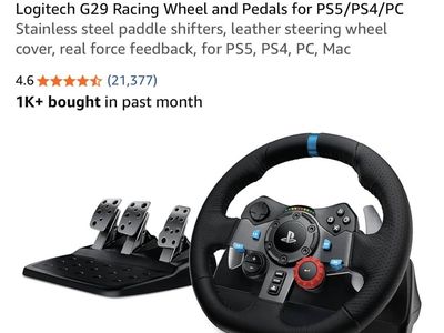 Logitech G29 Driving Force Racing Wheel and Pedals for PS5, PS4, PC & Mac