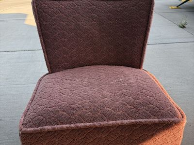 Vintage Kroehler Mid-Century Upholstered Armless Swivel Accent Chair
