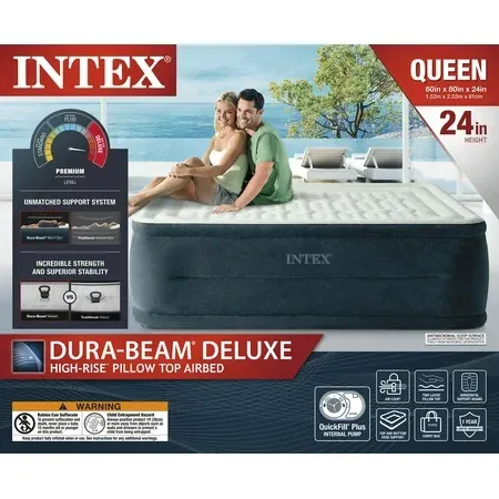 Intex 24 Dream Lux Pillow Top Airbed Queen