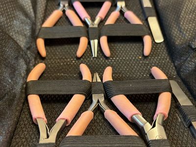 Totally Tools 8-Piece Professional Jewelry/Beading Foam Handle Tool Kit with a Leather Organizer