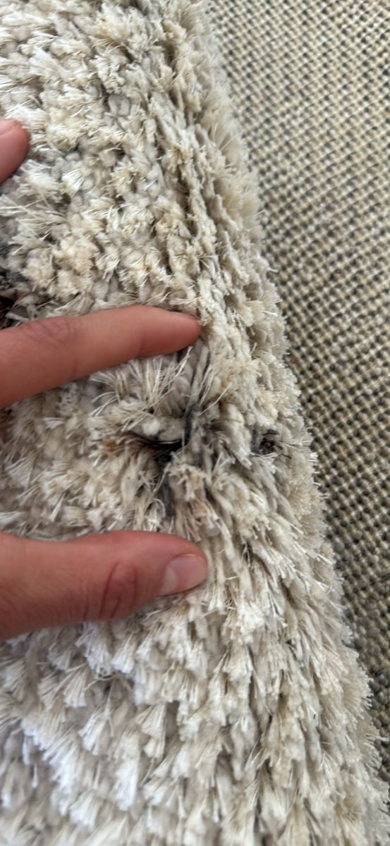 Cream High-Pile Shag Area Rug