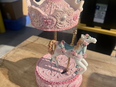 Classical Treasures Musical Animated Pink Carousel