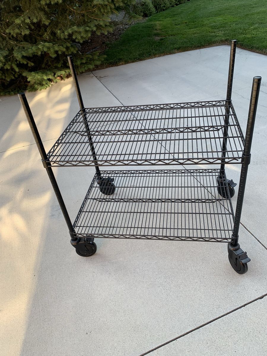 Wire rack with lockable 5” wheels—perfect for EcoFlow solar generators or other uses