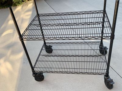 Wire rack with lockable 5” wheels—perfect for EcoFlow solar generators or other uses