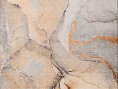 New. 9x12 Abstract Swirl Area Rug - Modern Marble Design in Orange, Copper, Cream Absolutely Breathtaking!!!