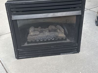 Vent Free Black Gas Fireplace Insert with Faux Logs - Used Condition