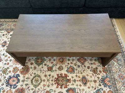 Modern Lift-Top Coffee Table - Dark Brown Wood Grain Finish, Hidden Storage