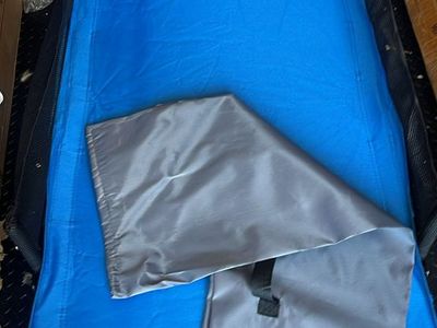 Portable Folding Kids Cot Camping Bed Blue Mesh Oxford Fabric with Carrying Bag
