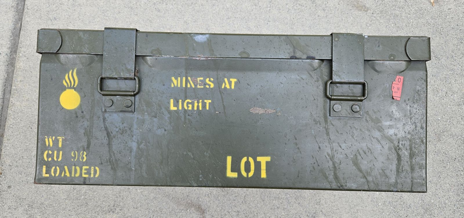 U.S. Army WWII-Era M156 Metal Packing Box for M7A1 Mines