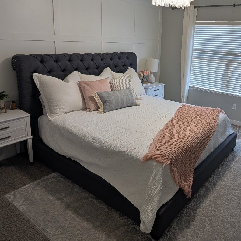 Grey King Tufted Bedframe