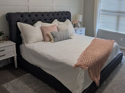 Grey King Tufted Bedframe