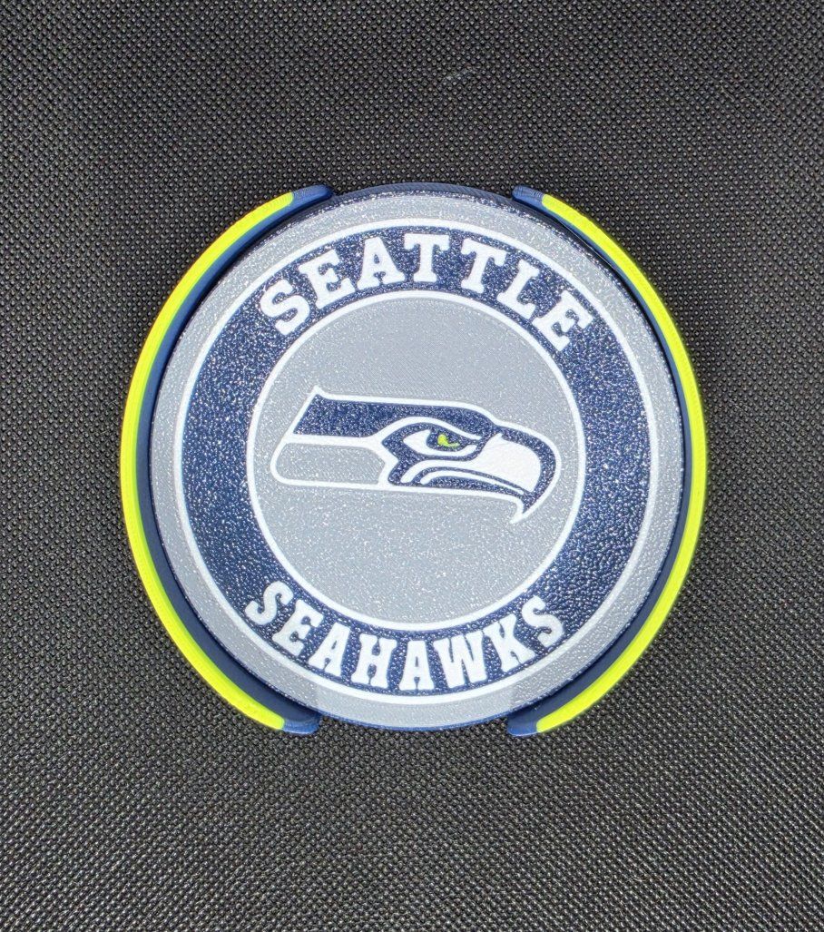 Seattle Seahawks NFL Team Logo Coasters Set with Holder