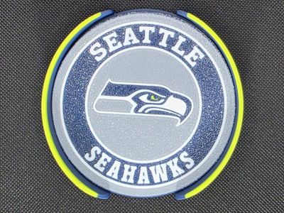 Seattle Seahawks NFL Team Logo Coasters Set with Holder