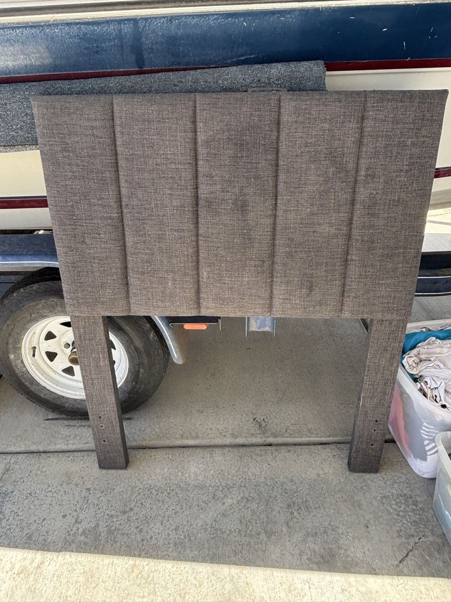 Upholstered Gray Vertical Tufted Twin Headboard