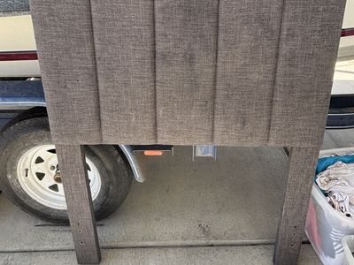 Upholstered Gray Vertical Tufted Twin Headboard