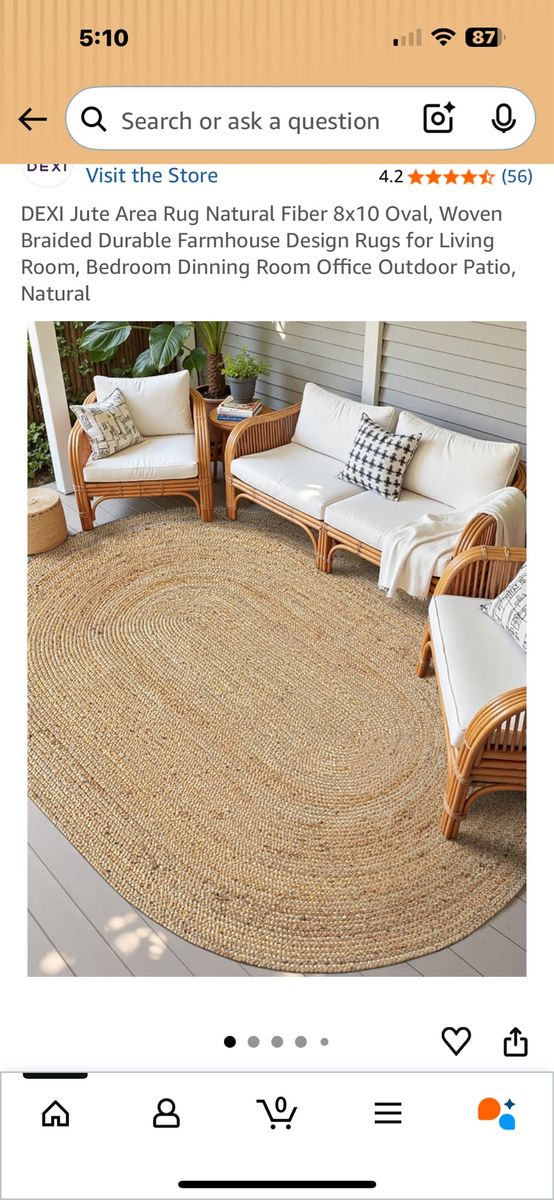 8x10 Oval Reversible Tweed Rug