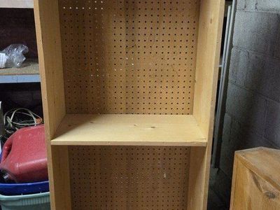Wooden Storage Shelf Bookcase with Pegboard Backing