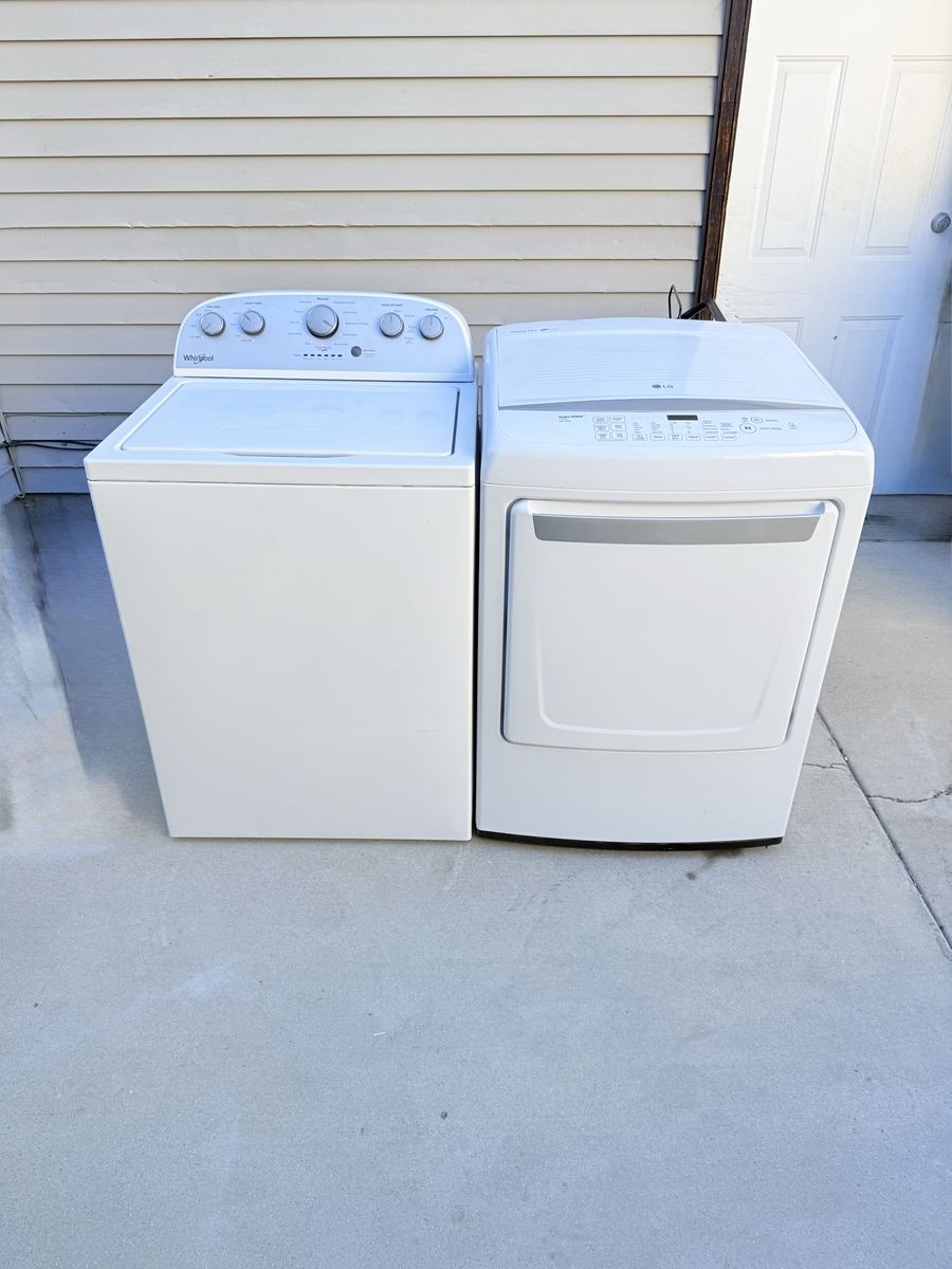 Whirlpool Washer & LG Dryer Set - White Top Load, Electric - Great Condition!