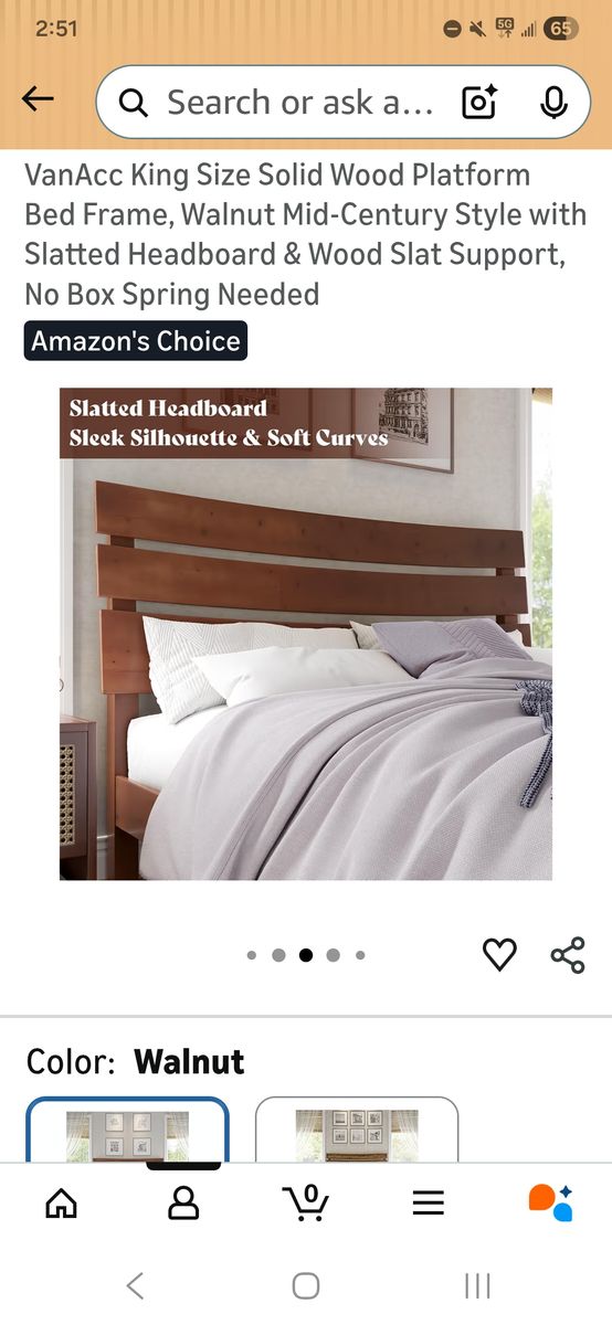 Mid Century modern style King Size bed frame