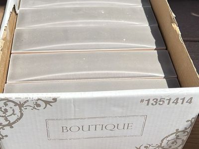 Boutique 4x16 inch Gray Subway Tile - 7 Boxes New in Box