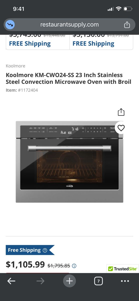 Oven and Microwave Combo - Koolmore 24 in 1.6 CuFt