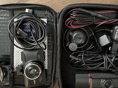 Dual Dash Cam Set(s) - Front & Rear 1080P FHD Car Camera with Night Vision & Parking Monitor, Black