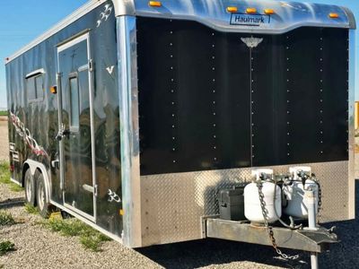 2008 Haulmark Corverted car hauler into the perfect toy hauler for hunting and camping