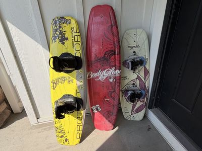 Body Glove and Hyperlite Wakeboards with Bindings - Used Water Sports Lot