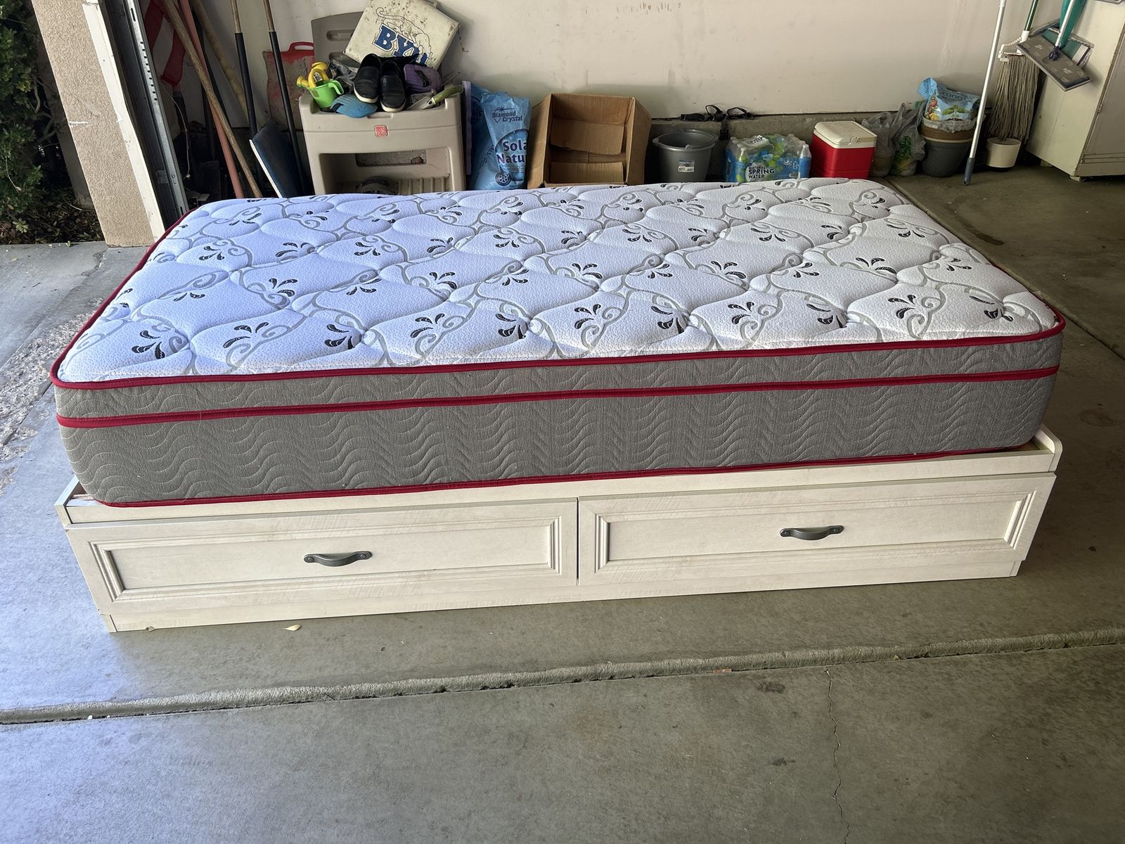 Twin bed with drawers