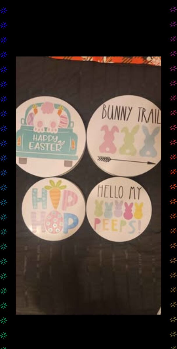 SET OF 4 EASTER STOVE TOP BURNER COVERS.  SO CUTE,