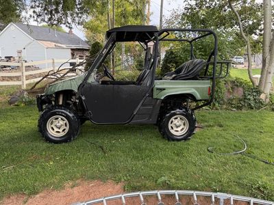 Yamaha Rhino UTV 4x4 Side-by-Side - Olive Green with Roof, Windshield & Rear Bench